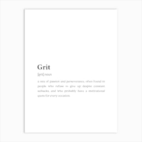 Grit Funny Definition Wall Art Print