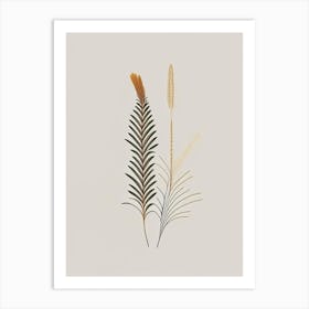 Horsetail Spices And Herbs Retro Minimal 2 Art Print