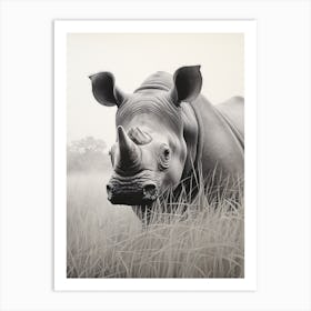 Black Rhinoceros Realism 1 Art Print