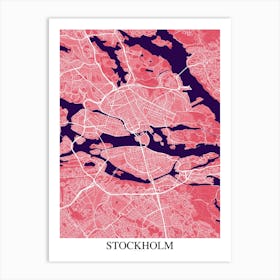 Stockholm Pink Purple Art Print