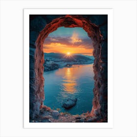 Sunset Through The Window Art Print