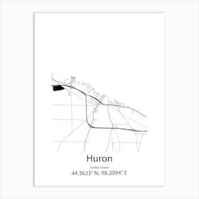 Huron East,Canada Minimalist Map Art Print