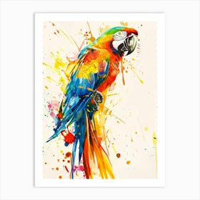 Parrot Colourful Watercolour 4 Art Print