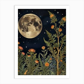 Moonlight In The Garden Style William Morris 1 Art Print 8 Art Print