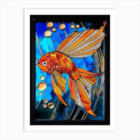 Goldfish Stained Glass Art Print