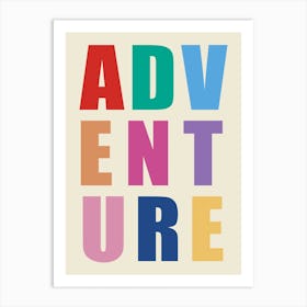 Adventure Rainbow Typography Art Print