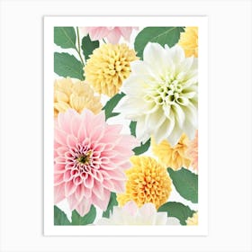Dahlia Pastel Floral 2 Flower Art Print