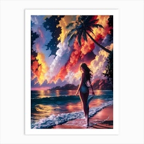 Sunset Beach Art Print