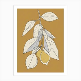Lemon Tree Minimalistic Drawing 2 Art Print