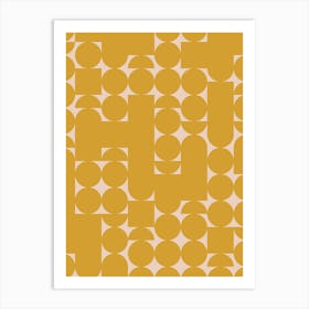 Mustard Yellow and Peach Geometric Art Print Art Print