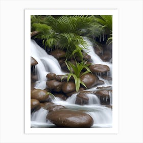 Tropical Waterfall 1 Art Print