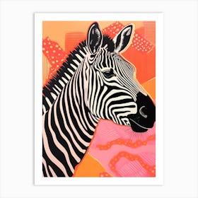 Patterned Portrait Of A Zebra Art Print