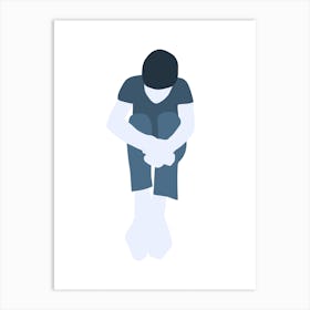 Blue Figure Art Print