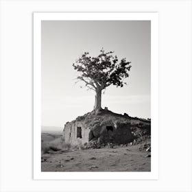 Agrigento, Italy, Black And White Photography 2 Art Print