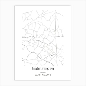 Galmaarden,Belgium Minimalist Map Art Print