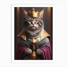 King Cat Art Print