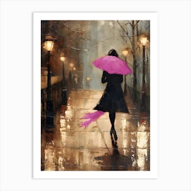 Pink Umbrella Art Print