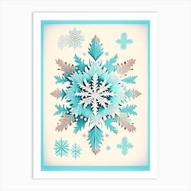 Frozen, Snowflakes, Vintage Sketch 1 Art Print