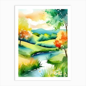 Watercolor Landscape Painting 9 Art Print