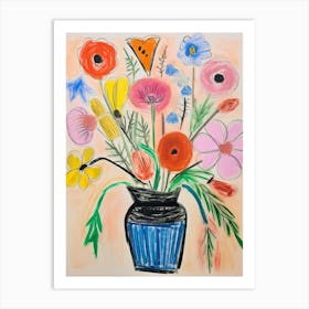 Flower Painting Fauvist Style Poppy 3 Art Print