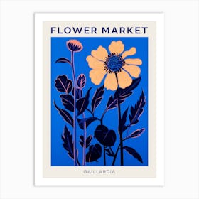 Blue Flower Market Poster Gaillardia 4 Art Print