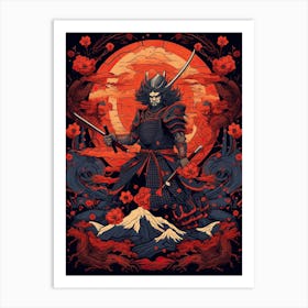 Samurai Edo Kiriko Illustration 7 Art Print