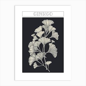 Ginkgo Tree Minimalistic Drawing 3 Poster Art Print