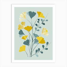 Ginkgo Tree Flat Illustration 6 Art Print