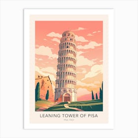 Leaning Tower Of Pisa Italy Travel Poster Art Print