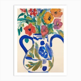 Colorful Flowers In A Vase Art Print