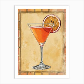 Porn Star Martini Cocktail Watercolour 1 Art Print