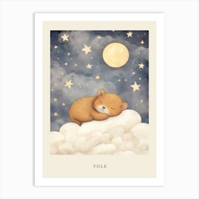 Sleeping Baby Vole 1 Nursery Poster Art Print