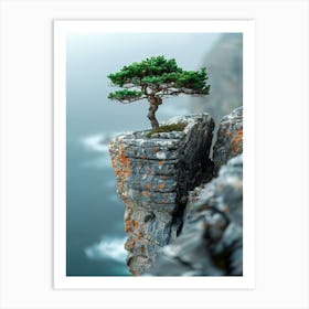 Tree On A Cliff 1 Art Print