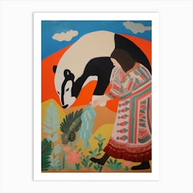 Maximalist Animal Painting Badger 6 Art Print