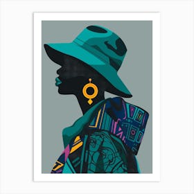 African Woman In Hat 6 Art Print