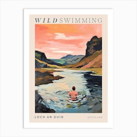 Wild Swimming At Loch An Duin Scotland 2 Poster Art Print