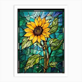 Sunflower Stained Glass 1 Art Print