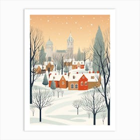 Retro Winter Illustration Windsor United Kingdom Art Print