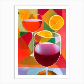 Aperol Spritz Paul Klee Inspired Abstract Cocktail Poster Art Print