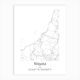 Niigata,Japan Minimalist Map Poster