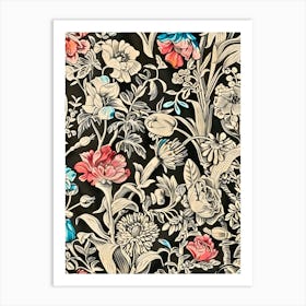 Floral Wallpaper Inspired by William Morris 2 Art Print