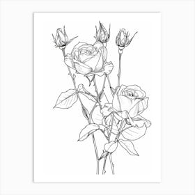 Roses Sketch 60 Art Print