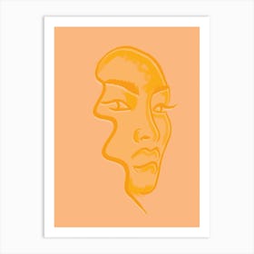 Orange Femme Portrait Art Print