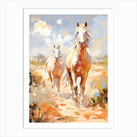 Horses Painting In Outback, Australia 2 Art Print