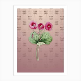 Vintage Bowie's Oxalis Botanical on Dusty Pink Pattern n.0117 Art Print