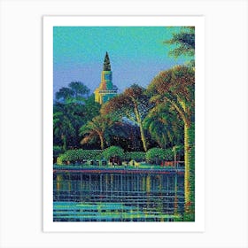 Pembroke Pines, City Us  Pointillism Art Print