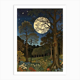 William Morris Moonlight In The Woods 95 Art Print