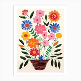 Flowers In A Basket Art Print