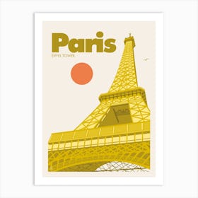 Paris, Travel Print (Yellow) 1 Art Print