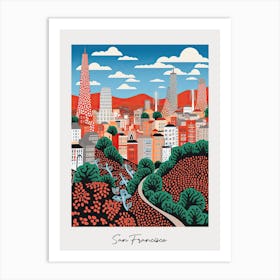 Poster Of San Francisco, Illustration In The Style Of Pop Art 1 Art Print